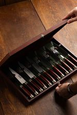 Jogo de Talheres Artesanais 12 Peças em Quebracho, Alpaca e Inox
