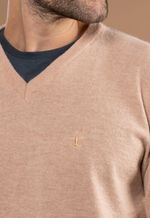 Suéter Masculino V Lã Merino Misto 5168 Bege