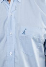 Camisa Justo Masculina Clássica Listrada Azul-Celeste