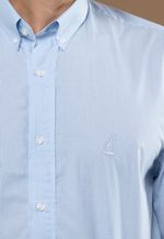 Camisa Justo Masculina Custom Listrada Azul-Celeste