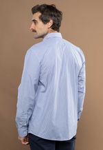 Camisa Justo Masculina Custom Listrada Azul-Claro