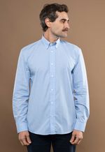 Camisa Justo Masculina Custom Xadrez Azul-Celeste