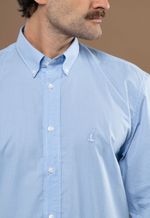 Camisa Justo Masculina Custom Xadrez Azul-Celeste