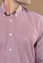 Camisa Justo Masculina Custom Xadrez Rosa Antigo