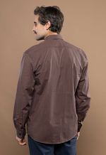 Camisa Justo Masculina Custom Xadrez Marrom