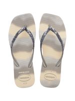 Havaianas Square Glitter Party Bege Palha Prata 