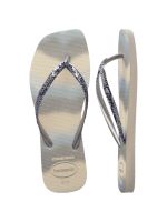 Havaianas Square Glitter Party Bege Palha Prata 