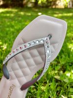 Chinelo Lunielly Strass Cinza 