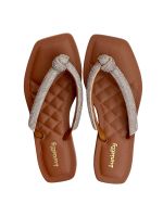 Chinelo Lunielly Laço G Marrom 