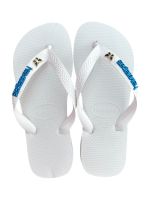 Havaianas Top Branca + Escrita Azul + Borboleta Azul 