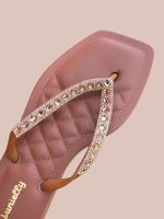 Chinelo Lunielly Strass Marrom