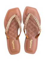 Chinelo Lunielly Strass Marrom