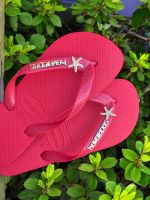 Havaianas Top Vermelho Rubi + Escrita Dourada + Estrela do Mar