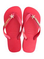 Havaianas Top Vermelho Rubi + Escrita Dourada + Estrela do Mar