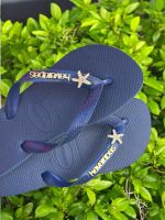 Havaianas Top Marinho + Escrita Dourada + Estrela do Mar