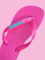Havaianas Top Rosa Flux + Escrita Azul