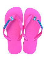 Havaianas Top Rosa Flux + Escrita Azul + Stitch Azul Orelha Rosa