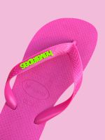Havaianas Top Rosa Flux + Escrita Verde Neon
