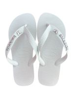 Havaianas Top Branca + Escrita Prata + Borboleta Branca 