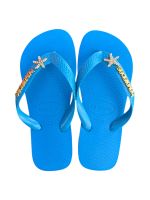 Havaianas Top Turquesa + Escrita Dourada + Estrela do Mar