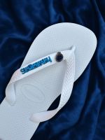 Havaianas Top Branca + Escrita Azul + Cruzeiro