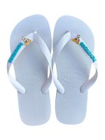 Havaianas Top Branca + Escrita Azul + Lindinha Superpoderosas 