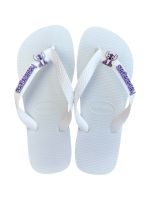 Havaianas Top Branca + Escrita Roxa + Stitch Roxo