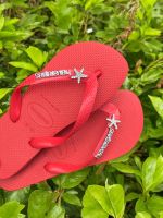 Havaianas Top Vermelho + Escrita Prata + Estrela do Mar