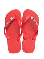 Havaianas Top Vermelho + Escrita Prata + Estrela do Mar