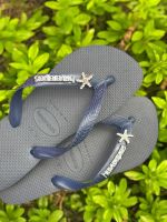 Havaianas Top Marinho + Escrita Prata + Estrela do Mar