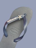 Havaianas Top Marinho + Escrita Prata + Estrela do Mar