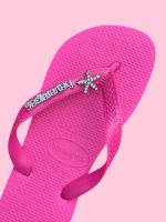 Havaianas Top Rosa Flux + Escrita Prata + Estrela do Mar