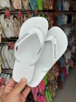 Havaianas Top Branca + Escrita Prata 