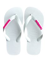 Havaianas Top Branca + Escrita Rosa Neon