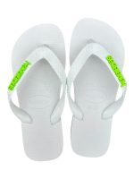 Havaianas Top Branca + Escrita Verde Neon 