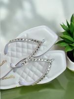 Chinelo Infantil Lunielly Strass Branco 