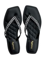 Chinelo Lunielly Strass Preto 