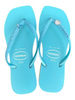 Havaianas Square Glitter Neon Azul + Sereia + Concha