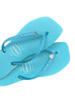 Havaianas Square Glitter Neon Azul + Sereia + Concha