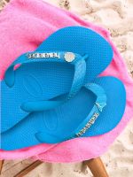 Havaianas Top Turquesa + Escrita Prata + Concha Glitter + Sereia