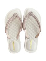 Chinelo Lunielly Laço P Redondo Bege