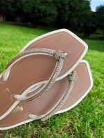 Chinelo Lunielly Laço P Bege Marrom