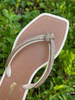 Chinelo Lunielly Laço P Bege Marrom