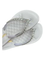 Chinelo Lunielly Strass Branco Redondo