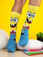 Meia Bob Esponja Amarelo/Azul