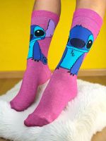 Meia Stitch Fundo Lilás