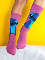 Meia Stitch Fundo Lilás