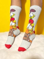 Meia Garfield Cinza