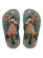 Chinelo Ipanema Anatômico Bebê Dinossauro Verde/Laranja