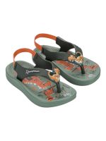 Chinelo Ipanema Anatômico Bebê Dinossauro Verde/Laranja